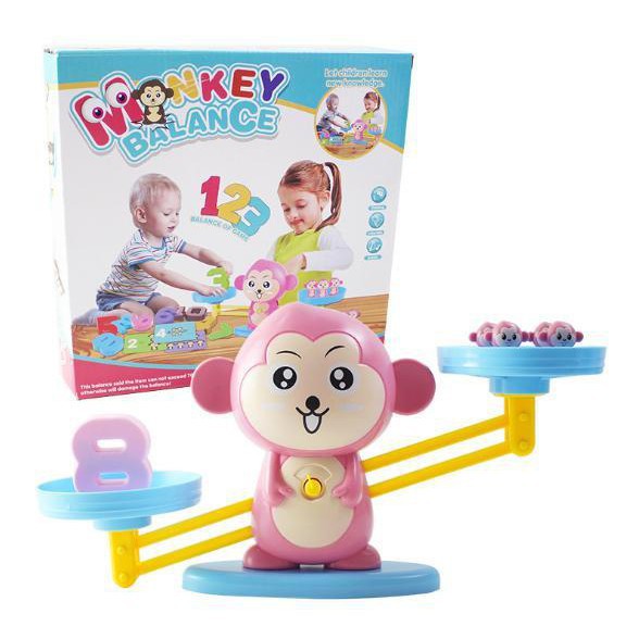 Đồ Chơi Khỉ Cân Bằng Học Toán- Màu Hồng- Phát Triển Tư Duy Cho Bé Monkey Balance