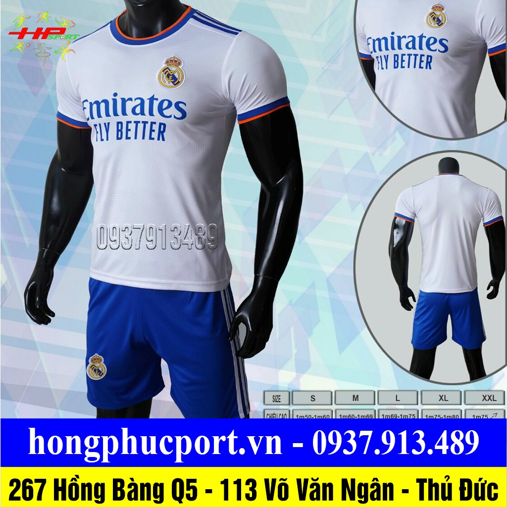 Áo bóng đá - bộ quần áo đá bóng Real Madrid 2020-21 thun lạnh cao cấp siêu rẻ