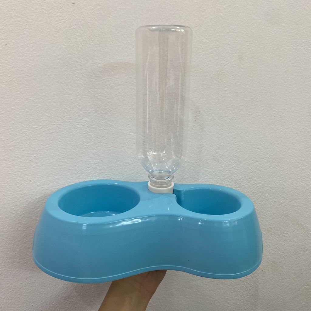 Bát ăn kèm bình nước tự động cho thú cưng, bát ăn cho chó mèo