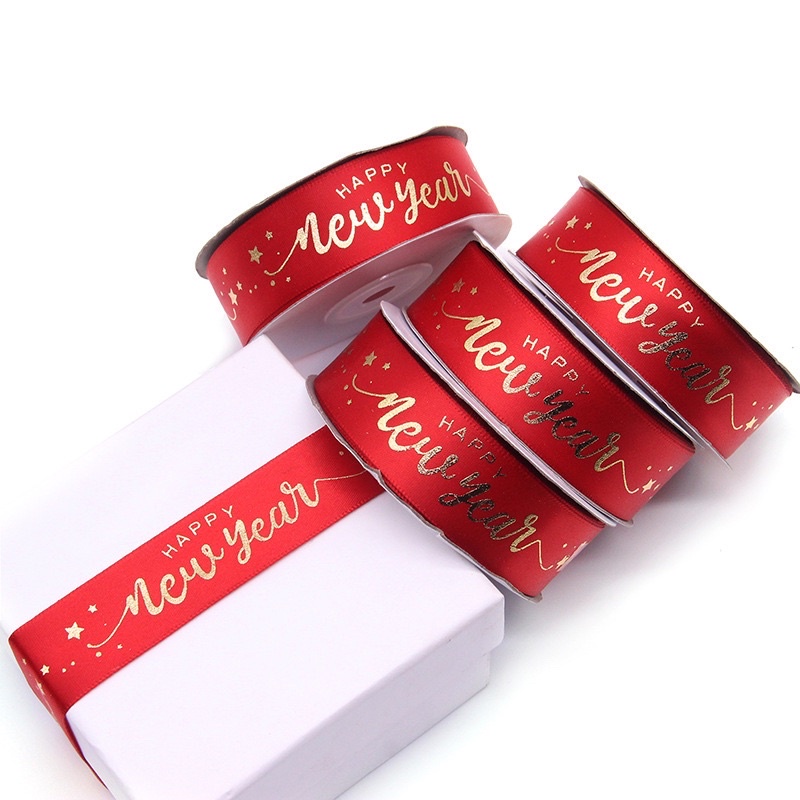 Mix 7 mẫu ruy băng giáng sinh năm mới mỗi mẫu 2m dùng để gói quà hoặc trang trí