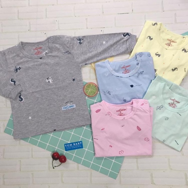 Áo dài tay cotton CQ cổ tròn cho bé trai/ bé gái