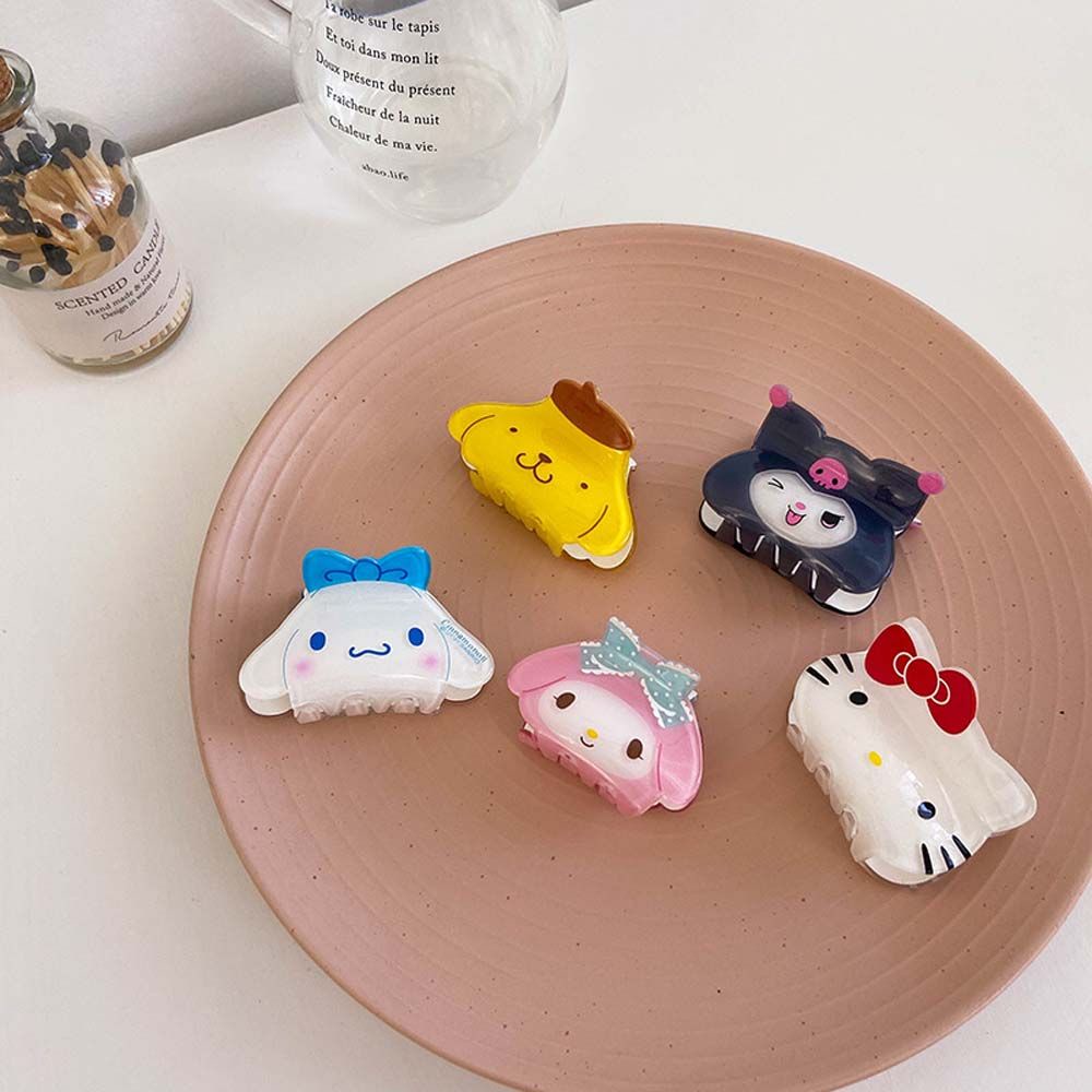 Kẹp tóc acrylic họa tiết mèo hoạt hình dễ thương tùy chọn màu sắc cho nữ