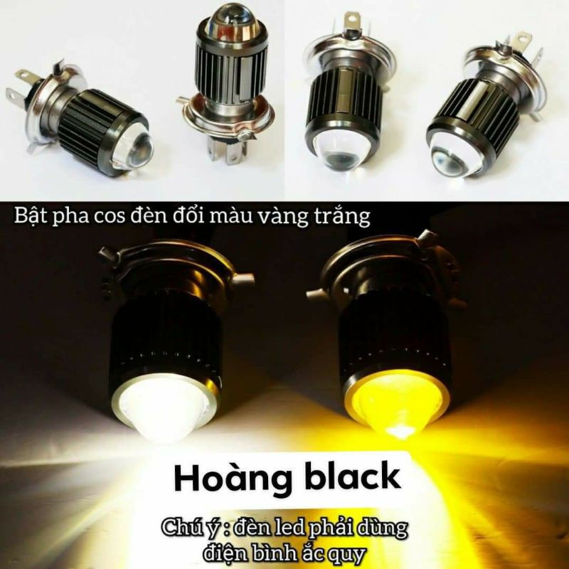đèn pha bi cầu H4 pha cos đổi màu