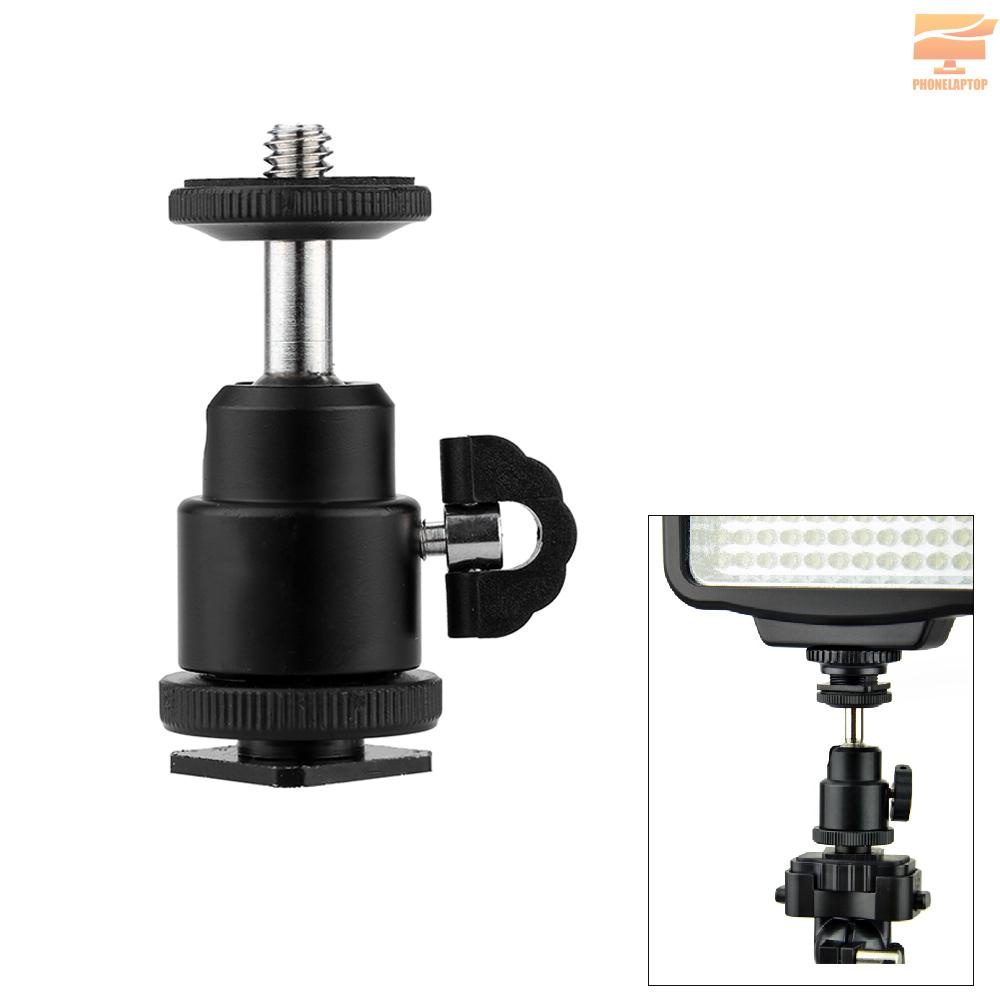 Andoer Aluminium Alloy Mini Ball Head 1/4" Mount with Flash Shoe for DSLR SLR DC Camera Mini DV Monitor etc