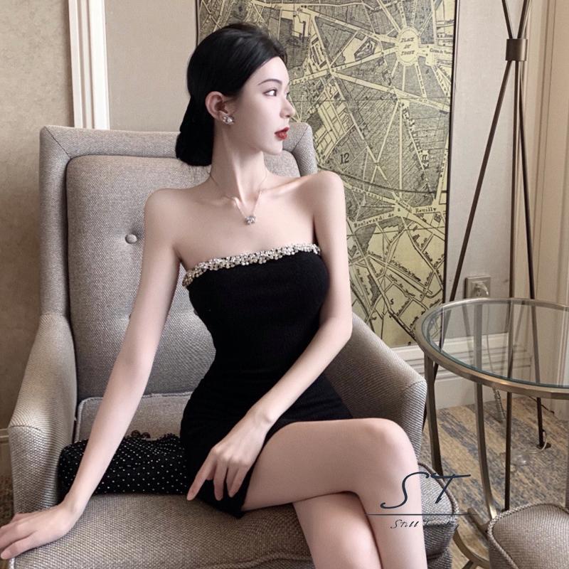 Đầm Không Tay Dáng Ôm Đính Đá Thời Trang Mùa Hè Cho Nữ CY03