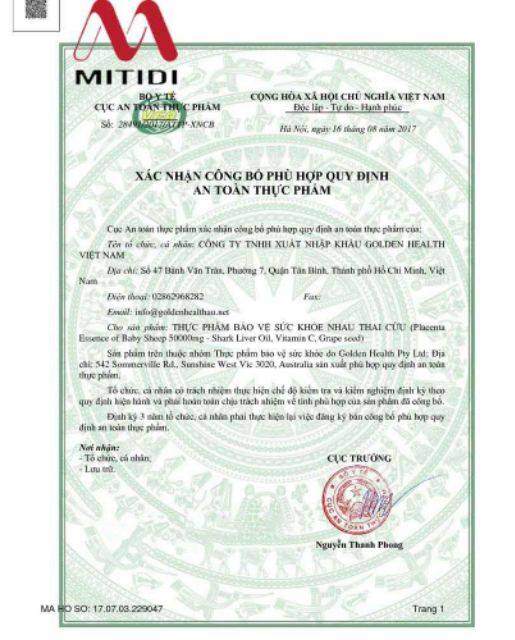 Viên uống nhau thai cừu Golden Health Placenta Essence Baby Sheep 50000mg Golden Health, 100 viên