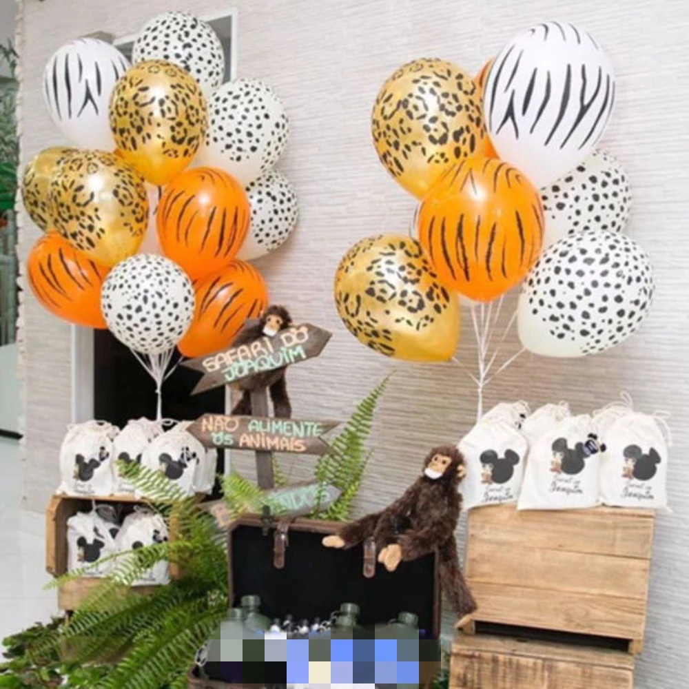 Bong Bóng Cao Su Họa Tiết Da Báo / Ngựa Vằn 12 Inch Trang Trí Tiệc Sinh Nhật Dành Cho Bé