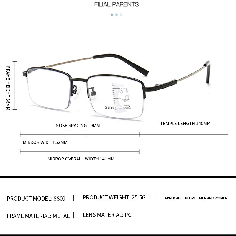 Kính Đọc Sách PTQ Không Màu Đa Ứng Dụng Cho Nam Và Nữ