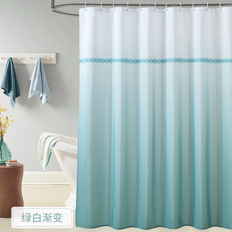 Gradient Plain Polyester digital printing polyester fabric Shower Curtain