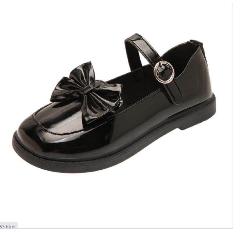 Giày nữ Lolita vintage gắn nơ muix vuông (Da bóng và da lì) | BigBuy360 - bigbuy360.vn