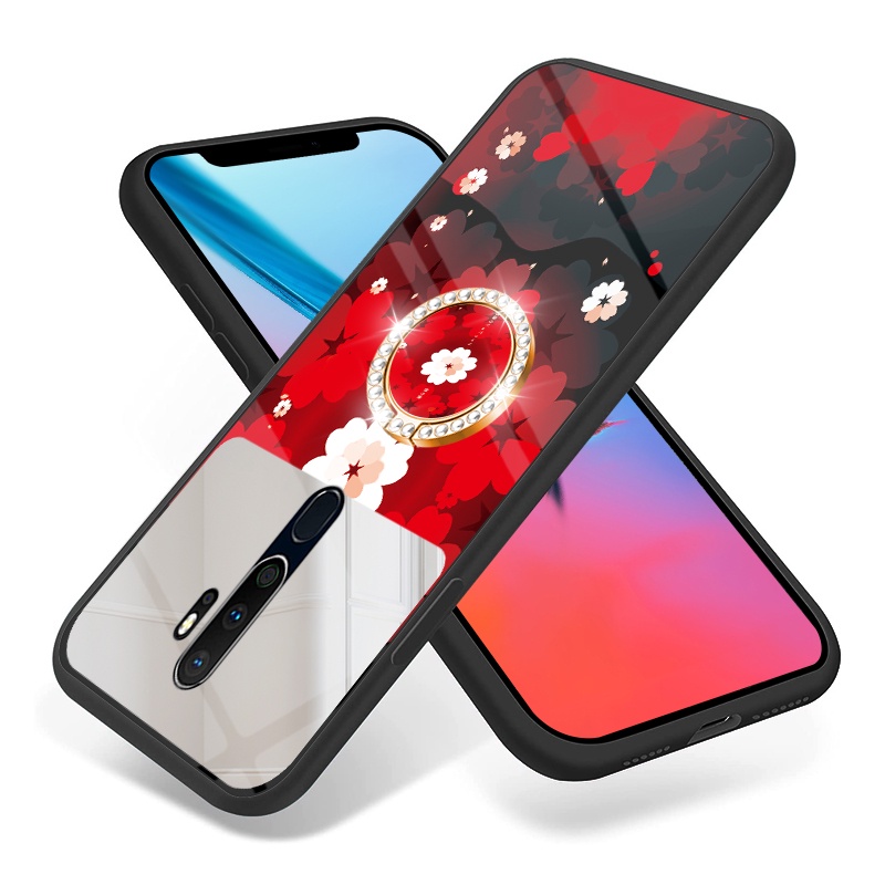 Makeup Mirror Glass Phone Case For Oppo A15 A15s A52 A92 Reno 5 A5s A7 A12 A31 2020 F11 A5 2020 A9 2020 A74 5G A54 5G F9 F9 Pro Realme 2 Pro Reno 2 Reno 2F Shockproof Cover