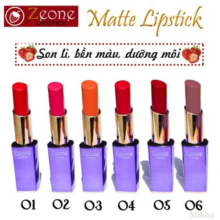 Son Zeone Tím Matte Lipstick - Màu 01 Đỏ Cam