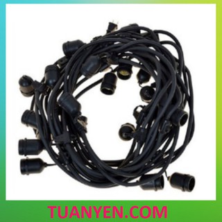 Bộ đuôi đèn thả liên dây 15m 30 đuôi E27 trang trí ngoài trời (không kèm bóng) - Tuấn Yến