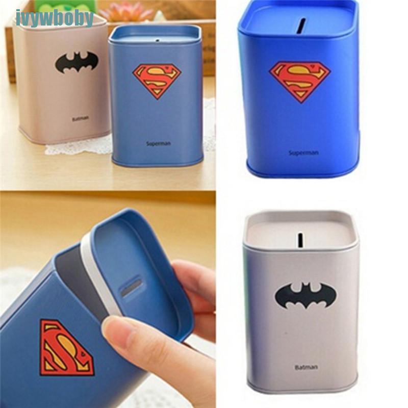 Mini Hộp đựng tiền tiết kiệm hình siêu anh hùng/người dơi làm quà sinh nhật cho trẻ em