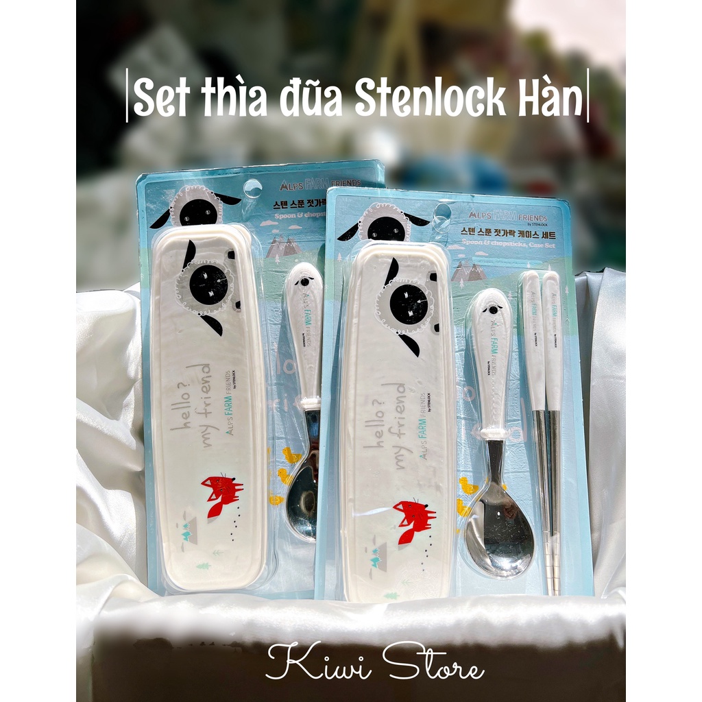Set thìa đũa có hộp Stenlock Hàn Quốc cho bé