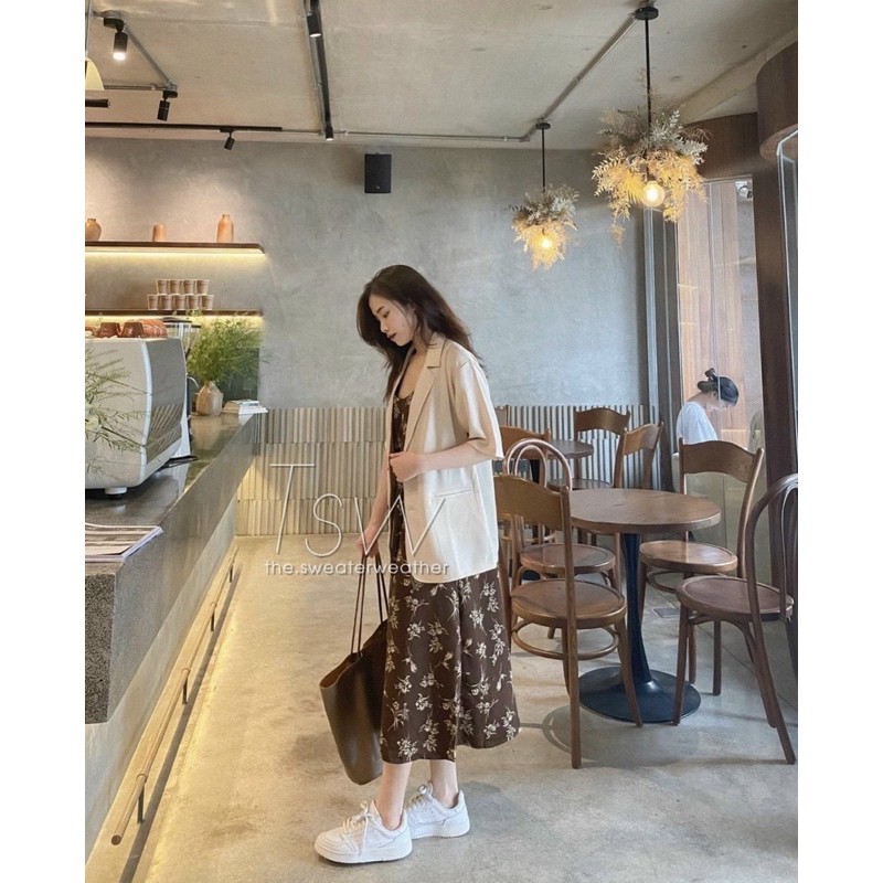 SET ÁO BLAZER ĐẦM 2S HOA(XẢ KHO ẢNH THẬT 100%)