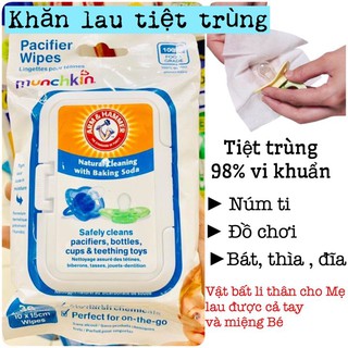 Khăn lau tiệt trùng núm ti Munchkin