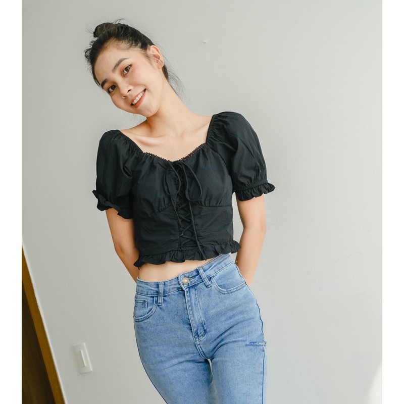 quần jeans LEN clothing rách đùi cắt lai