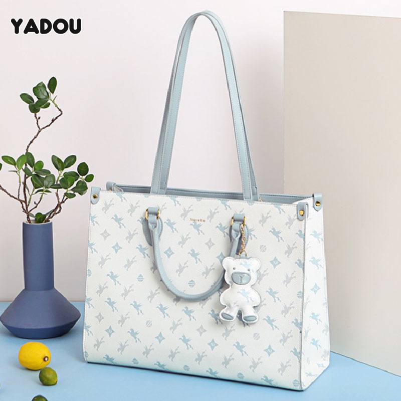 Túi tote YADOU đeo dưới cánh tay sức chứa lớn cho nữ đựng laptop