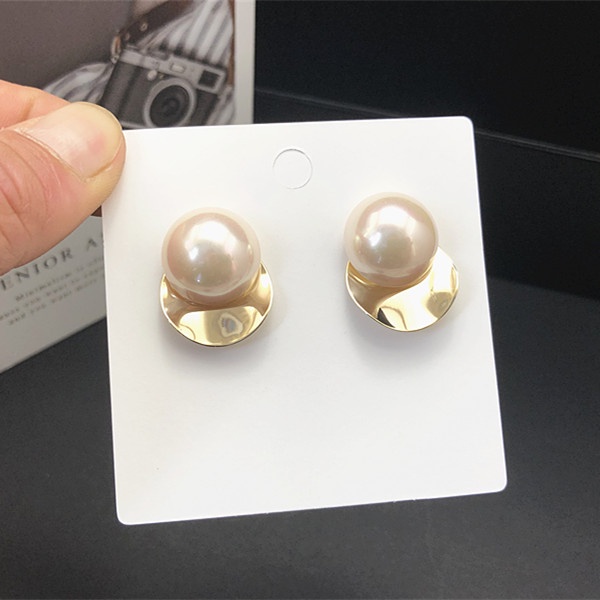 Khuyên Tai Kim Loại Đính Hạt Ngọc Trai Cao Cấp Thời Trang Hàn Quốc 2022