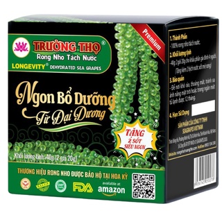 Rong Nho Trường Thọ - Rong nho tách nước Hộp 40g nở ra rong nho tươi giòn rộp rộp - hàng xuất khẩu Mỹ