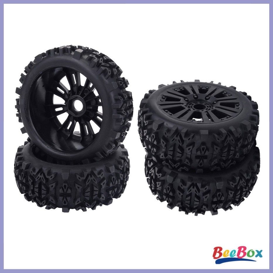RC RC Set 4 Bánh Xe Cao Su Đồ Chơi 17mm Tỉ Lệ 1: 8