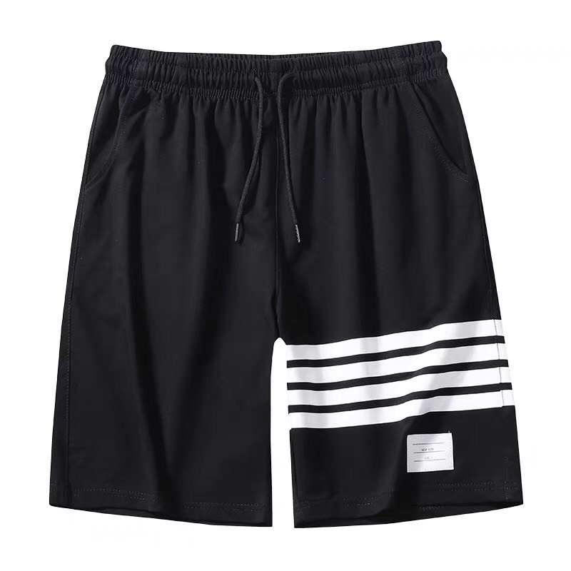 Set Bộ 2 Món Quần Shorts + Áo Thun Nam Chất Vải Thun CB2_MSH001THDEF6_WAT455CT (3 Kẻ Ngang + Loang 3D Brand)