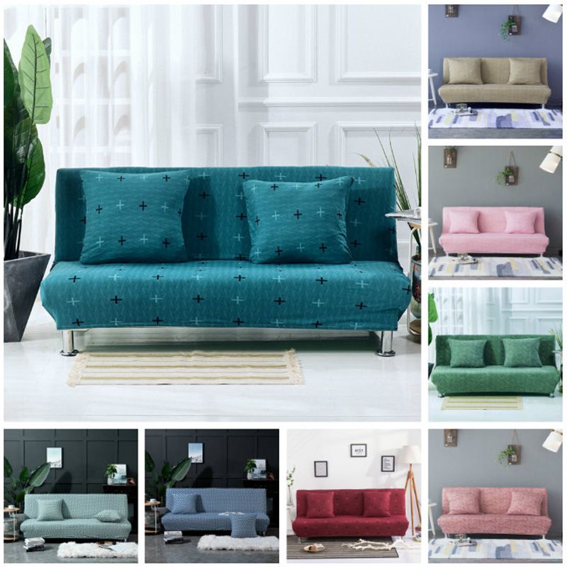 Vỏ Bọc Ghế Sofa Màu Trơn Co Giãn Không Có Tay Vịn