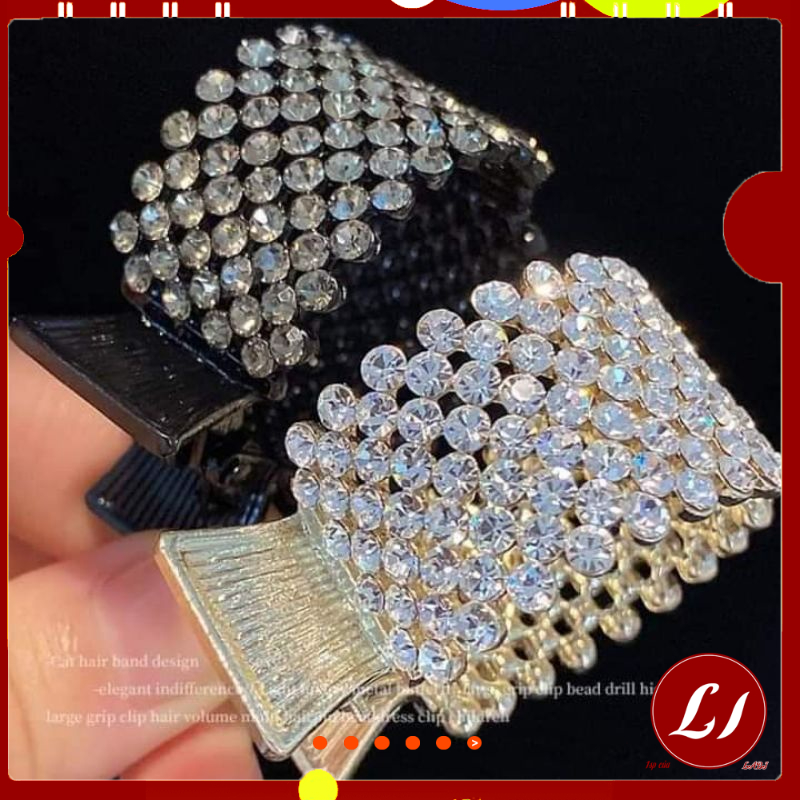 Kẹp tóc càng ĐÍNH ĐÁ 2 mặt sang trọng, phong cách hàn quốc