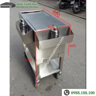 Thùng đá inox có xe, có bàn, loại to