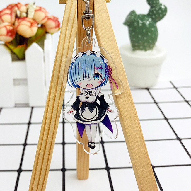 Móc khoá Mica anime Re:Zero kara Hajimeru Isekai Seikatsu - Nhựa Cứng Acrylic In 2 mặt sắc nét ( ảnh thật )