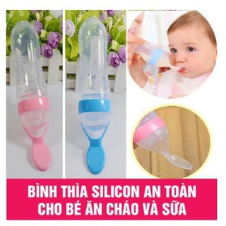 Bình thìa ăn dặm silicon cho bé