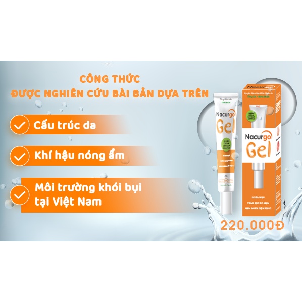 Nacurgo Gel - Gel bôi mụn và làm mờ thâm sẹo do mụn