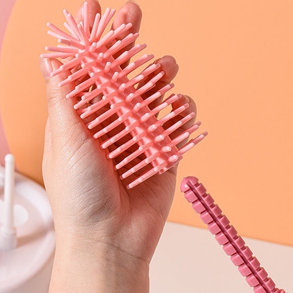 3 cái cho bé Bộ bàn chải làm sạch bình sữa silicone mềm mại khác nhau Đầu Bàn Autumn063