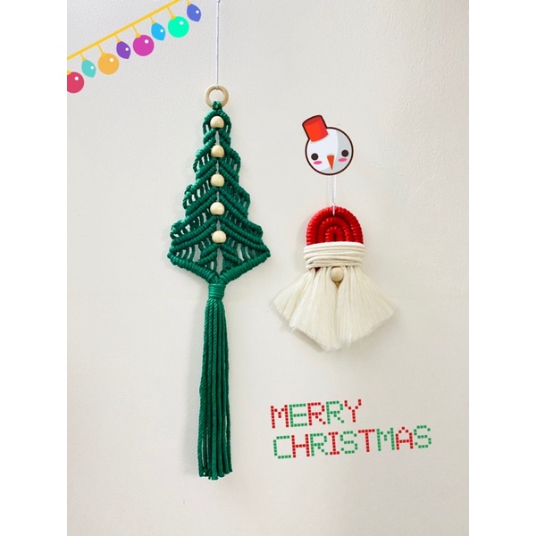 Cây thông macrame mini trang trí giáng sinh, phụ kiện trang trí , nhiều size