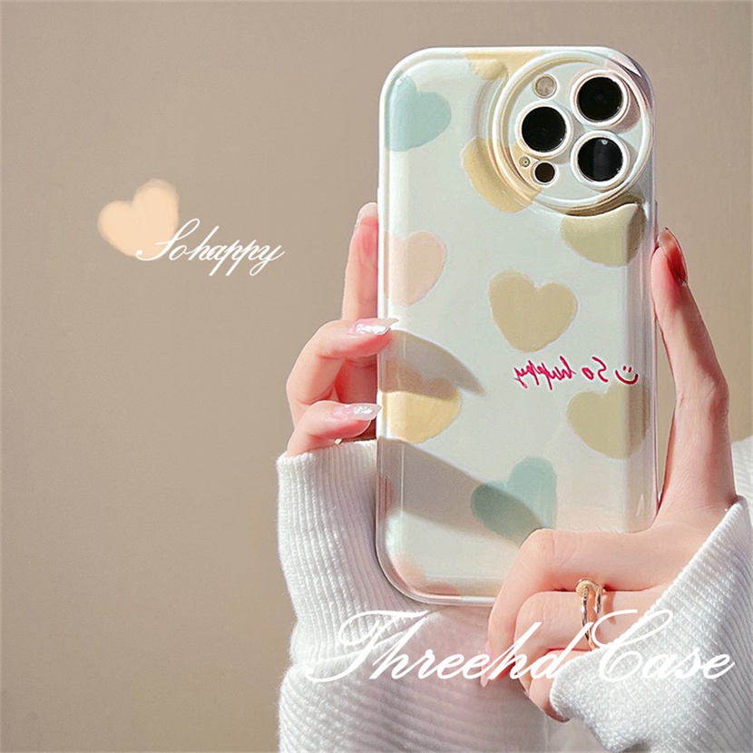 Ốp Điện Thoại TPU Mềm Đệm Khí Chống Rơi In Hình Trái Tim Cho iPhone 14 13 12 11 Pro Max SE 2020 X Xr Xs Max 8 7 6 6s Plus