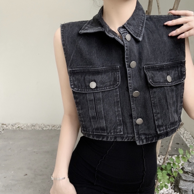 Áo Khoác Denim Không Tay Thời Trang Cá Tính