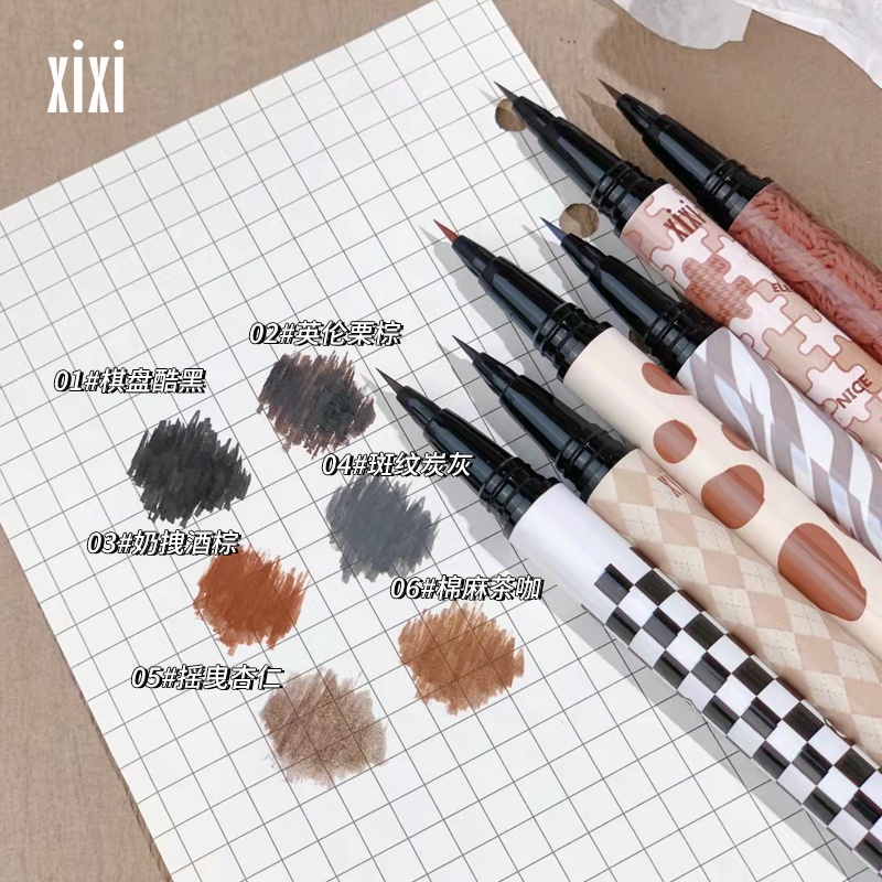 Bút Kẻ Mắt Xixi Dạng Lỏng Lâu Trôi Chống Thấm Nước Màu Trắng/Đen Tự Nhiên NO.D425