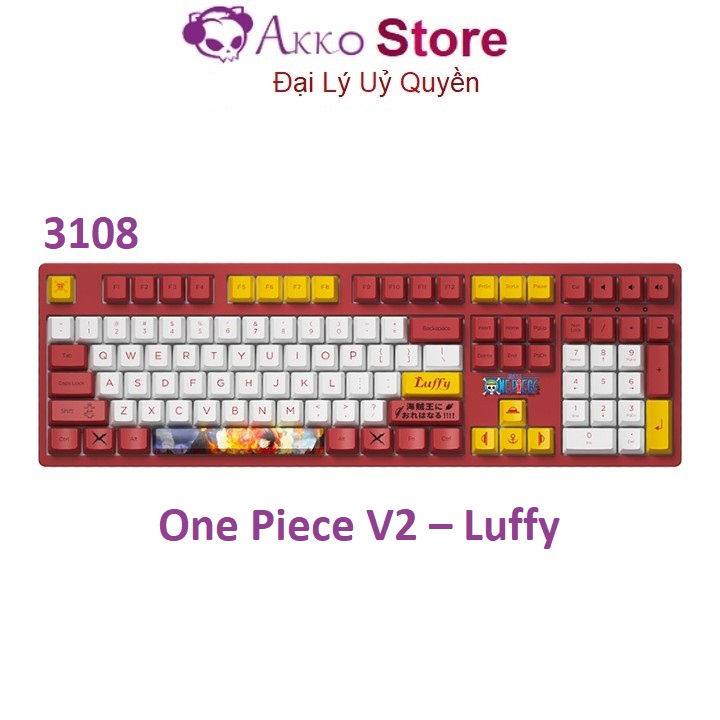 Bàn phím cơ Akko 3108 One Piece V2 – Luffy (AKKO Pink switch V2)