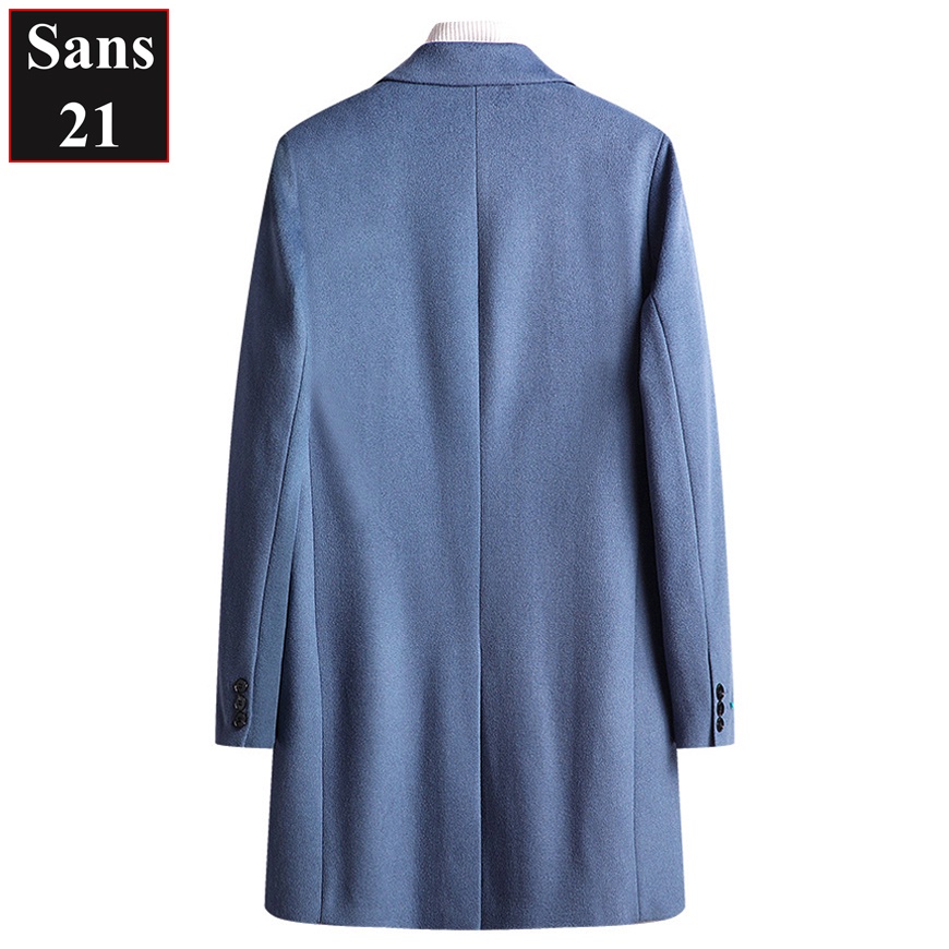 Áo blazer nam dáng dài Sans21 măng tô cao cấp khoác dạ hàn quốc manto choàng ngoài bigsize big size màu đen xanh dương