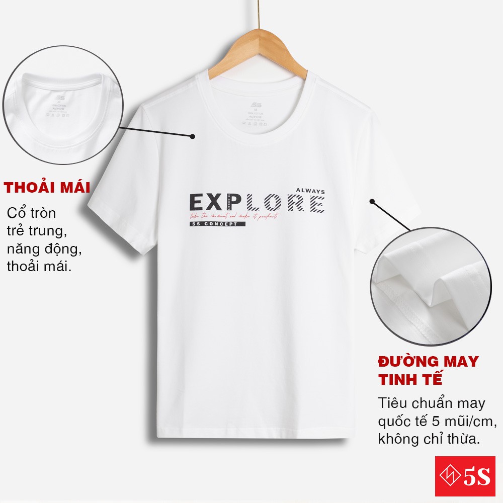 Áo Thun Nam Tay Ngắn 5S (3 màu), Chất Liệu Cotton Siêu Thấm Hút, Thiết Kế In Hình Trẻ Trung, Phong Cách (TSO21017) | BigBuy360 - bigbuy360.vn
