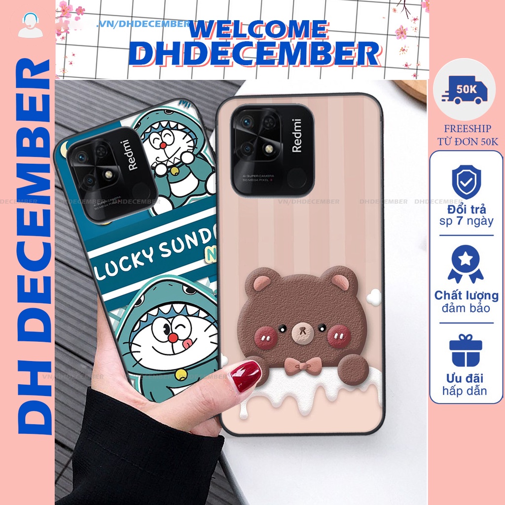 Ốp lưng Xiaomi REDMI 10C in hình gấu K@ws, gấu nâu, dor@emon RẺ- ĐẸP- BỀN