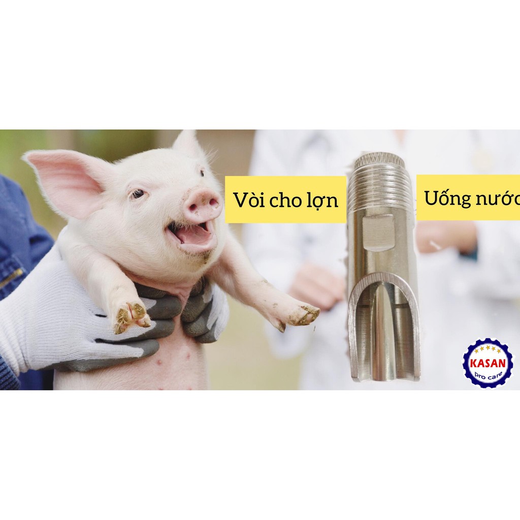 Combo 10 vòi cho lợn uống nước ( núm uống nước gia súc)FREE SHIP inox 201