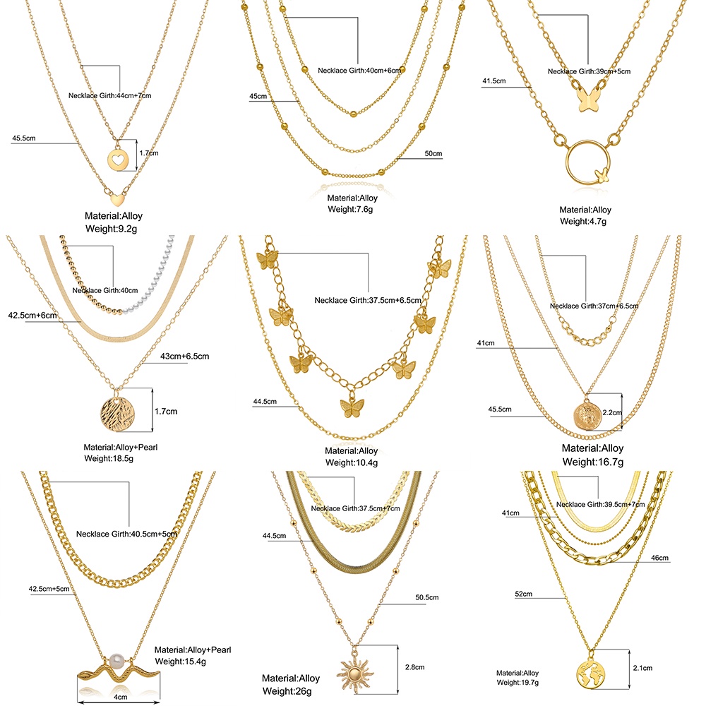 Vòng cổ nhiều lớp mặt hình xúc xắc thời trang dành cho nữ