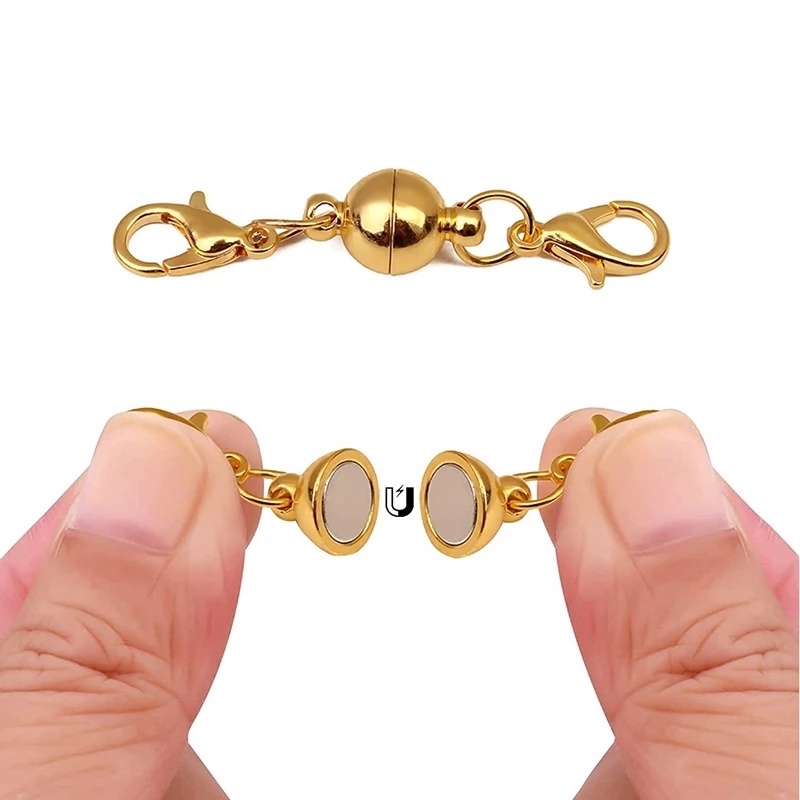 Set 5 Cặp Khóa Nam Châm 6mm Chất Lượng Cao Làm Vòng Tay/Vòng cổ DIY