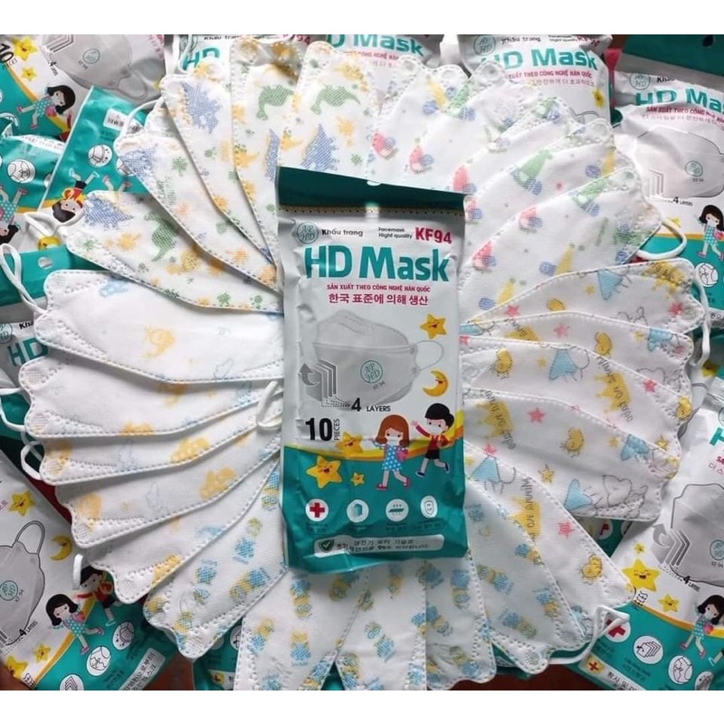 Combo 50 chiếc khẩu trang An Phong KF94 dành cho bé từ 2-8t mix mẫu ngẫu nhiên