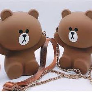 Túi gấu Brown silicon