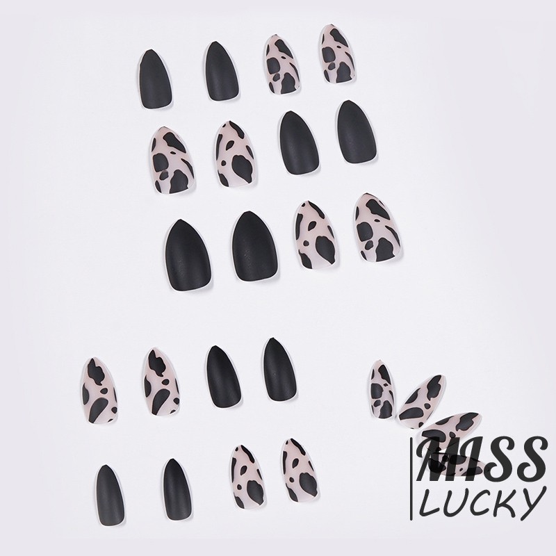 ❤Set 24 Móng Tay Giả Họa Tiết Da Báo Cá Tính Cho Nữ