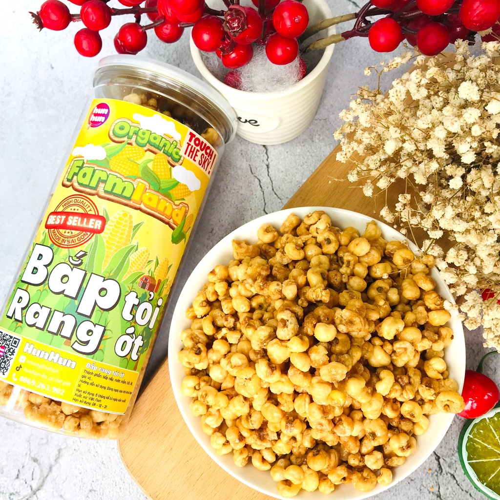 BẮP RANG TỎI ỚT HunHun 350g Đồ Ăn Vặt Sài Gòn Ngon Rẻ