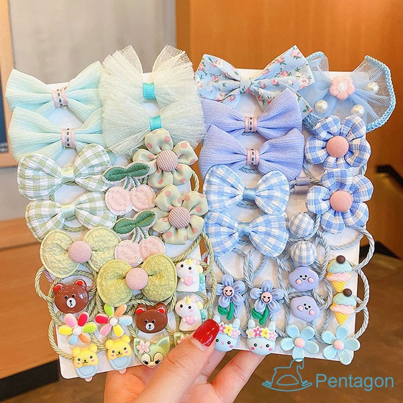 Set 20 Kẹp Tóc Nơ Họa Tiết Hoạt Hình Dễ Thương Cho Bé Gái